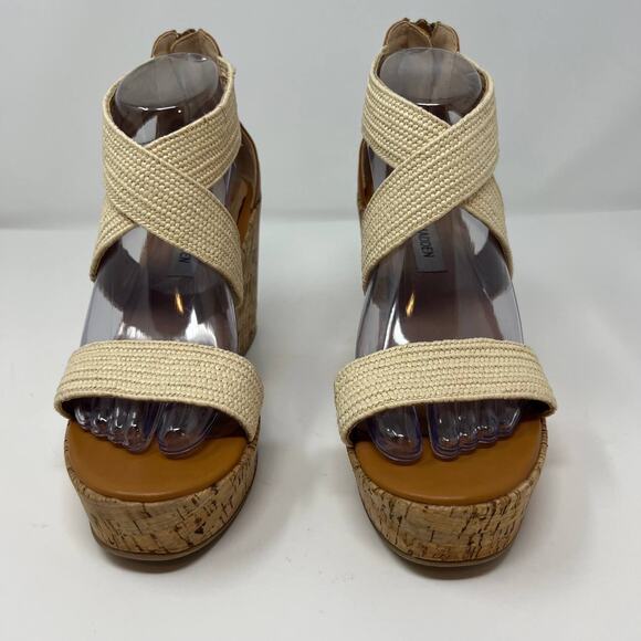 Steve Madden Elwyn Women's Cork Wedge Sandals - Picture 2 of 13
